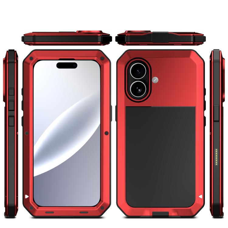 For iPhone 17 RedPepper Triple-proof Metal Phone Case