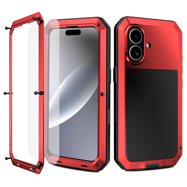 For iPhone 17 RedPepper Triple-proof Metal Phone Case