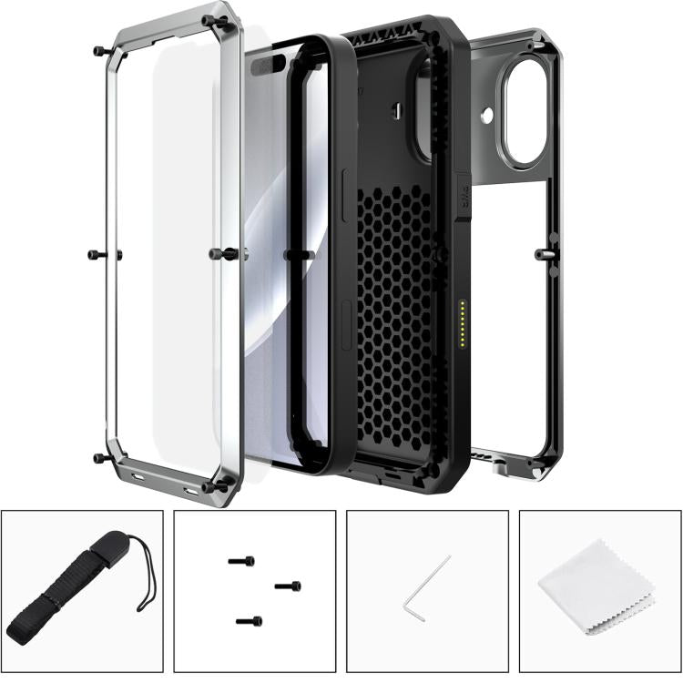 For iPhone 17 RedPepper Triple-proof Metal Phone Case