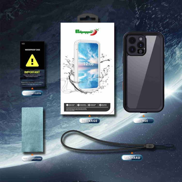 For iPhone 16 Pro Max RedPepper Transparent Dot IP68 Waterproof Triple-proof Phone Case