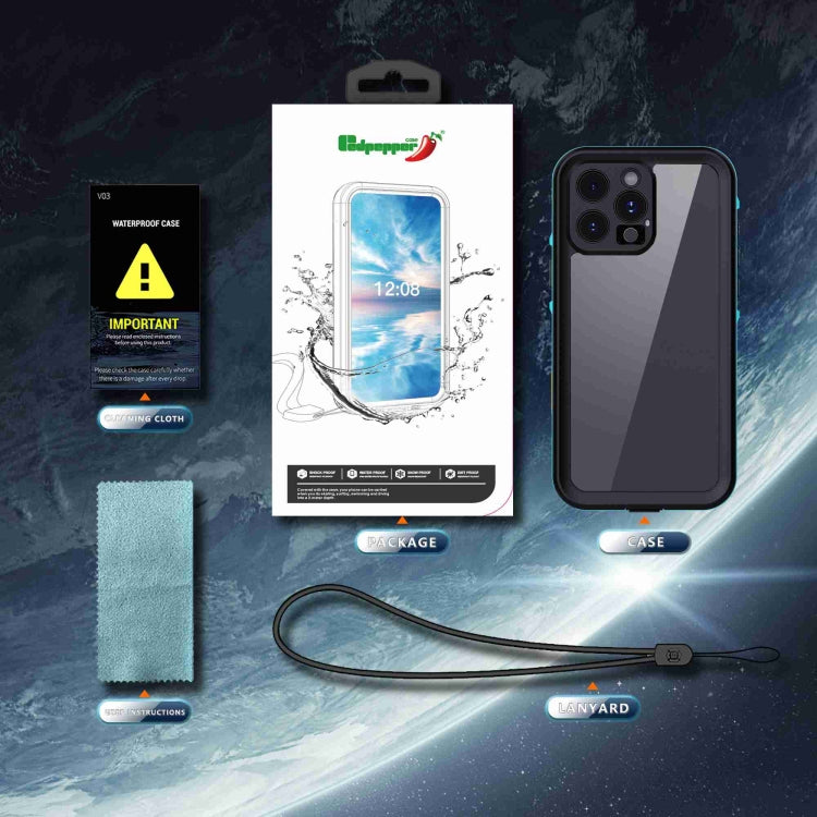 For iPhone 16 Pro RedPepper Transparent Dot IP68 Waterproof Triple-proof Phone Case