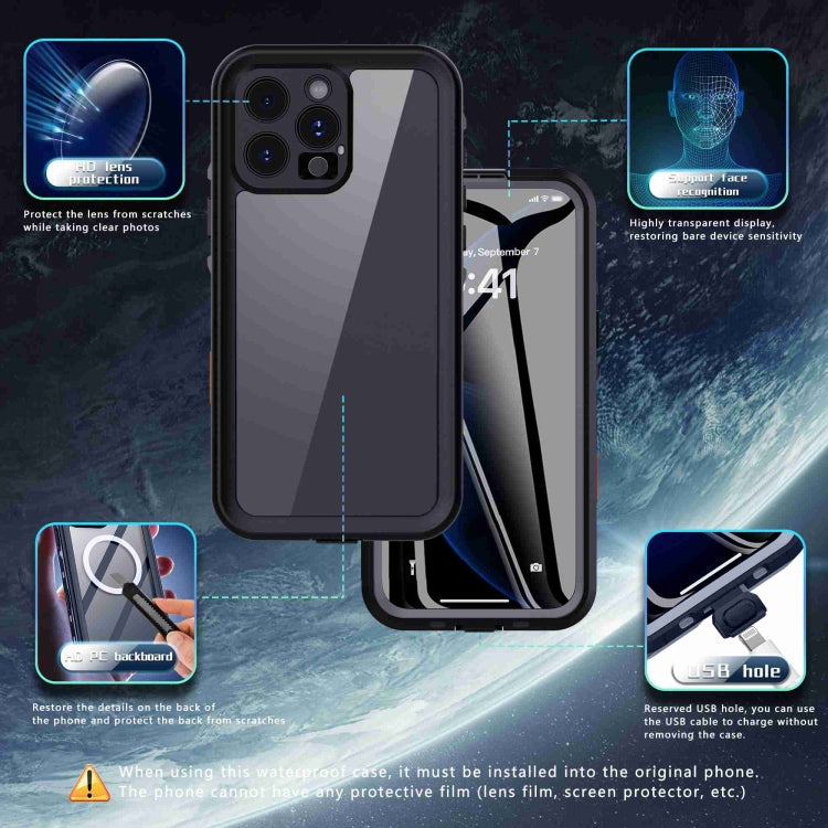 For iPhone 16 Pro RedPepper Transparent Dot IP68 Waterproof Triple-proof Phone Case