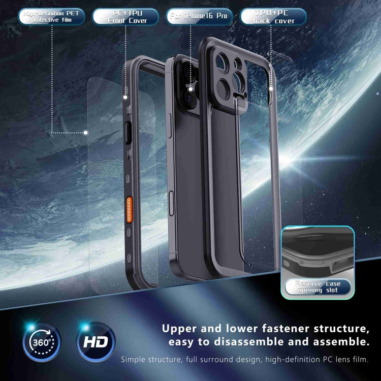 For iPhone 16 Pro RedPepper Transparent Dot IP68 Waterproof Triple-proof Phone Case