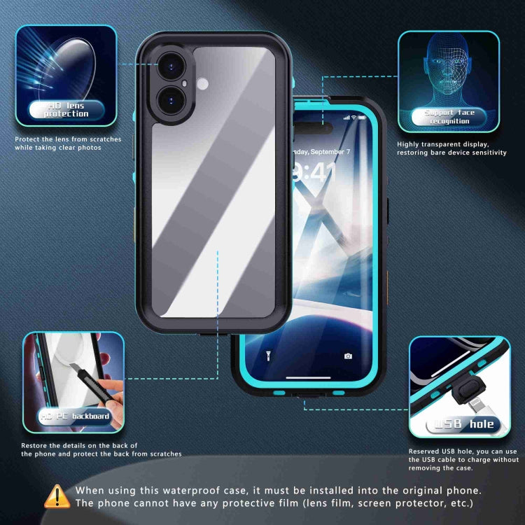 For iPhone 16 RedPepper Transparent Dot IP68 Waterproof Triple-proof Phone Case
