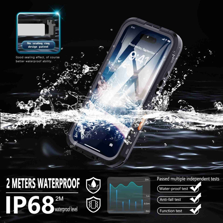 For iPhone 16 RedPepper Transparent Dot IP68 Waterproof Triple-proof Phone Case