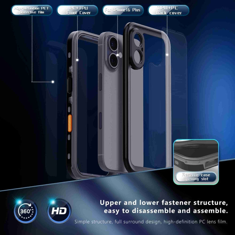 For iPhone 16 RedPepper Transparent Dot IP68 Waterproof Triple-proof Phone Case