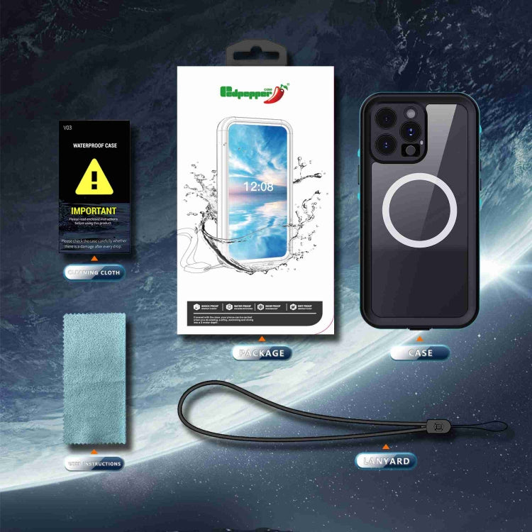 For iPhone 16 Pro Max RedPepper Transparent Dot IP68 Waterproof Triple-proof MagSafe Phone Case