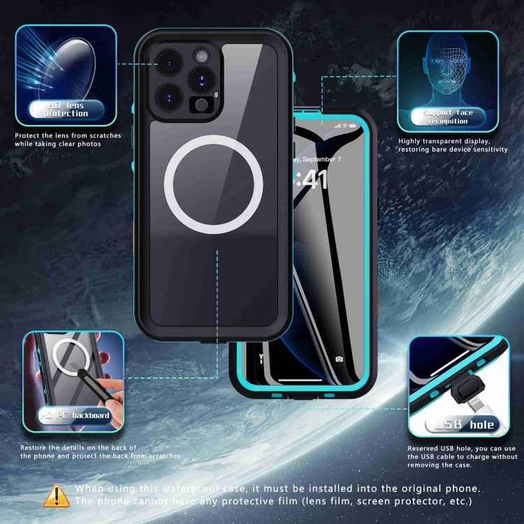 For iPhone 16 Pro Max RedPepper Transparent Dot IP68 Waterproof Triple-proof MagSafe Phone Case