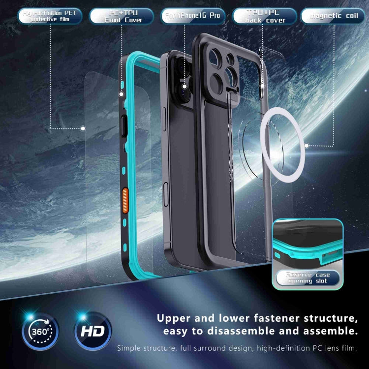 For iPhone 16 Pro Max RedPepper Transparent Dot IP68 Waterproof Triple-proof MagSafe Phone Case