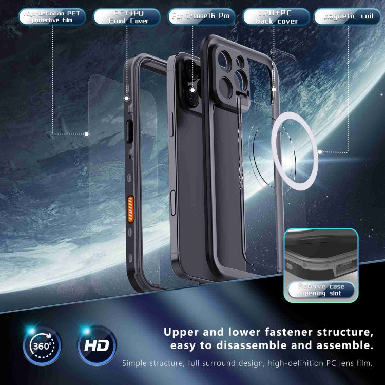 For iPhone 16 Pro Max RedPepper Transparent Dot IP68 Waterproof Triple-proof MagSafe Phone Case