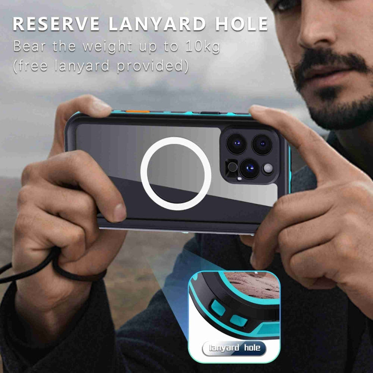 For iPhone 16 Pro RedPepper Transparent Dot IP68 Waterproof Triple-proof MagSafe Phone Case