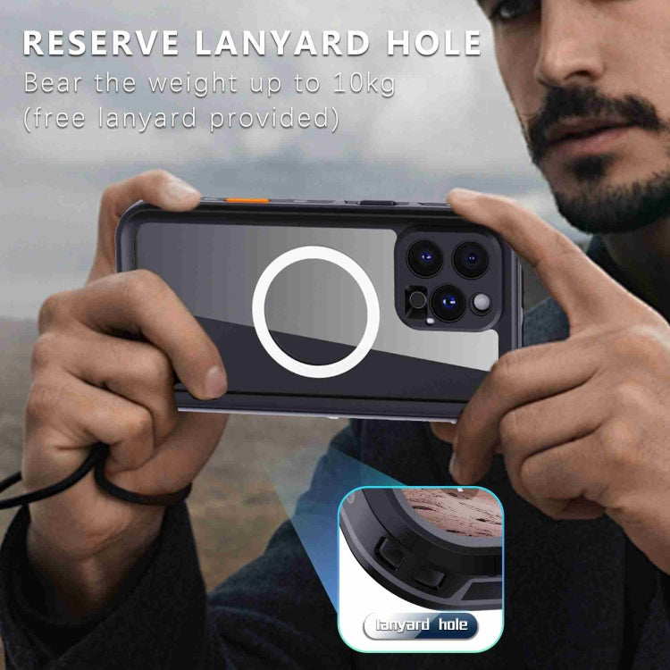For iPhone 16 Pro RedPepper Transparent Dot IP68 Waterproof Triple-proof MagSafe Phone Case