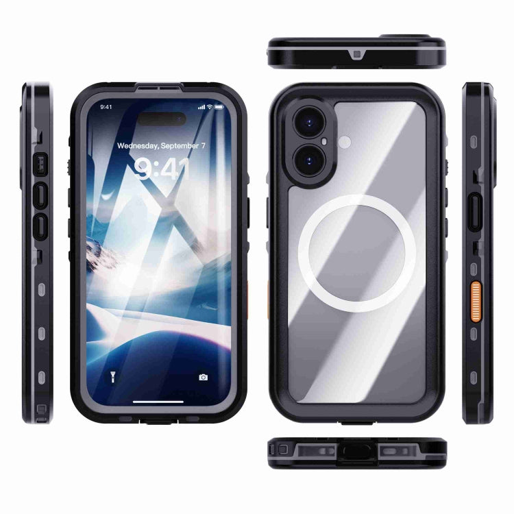 For iPhone 16 Plus RedPepper Transparent Dot IP68 Waterproof Triple-proof MagSafe Phone Case