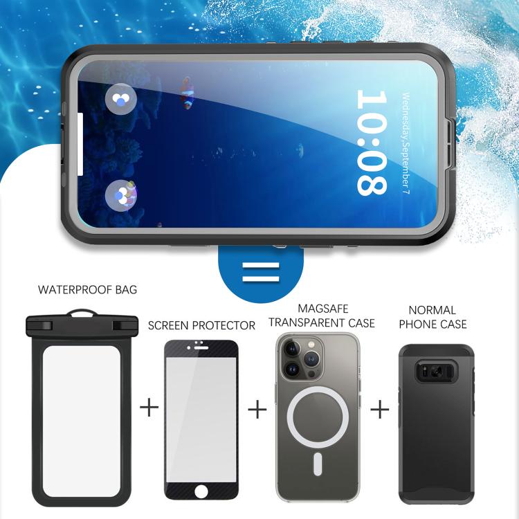 For iPhone 17 Pro Max RedPepper Transparent Dot IP68 Waterproof Triple-proof MagSafe Phone Case
