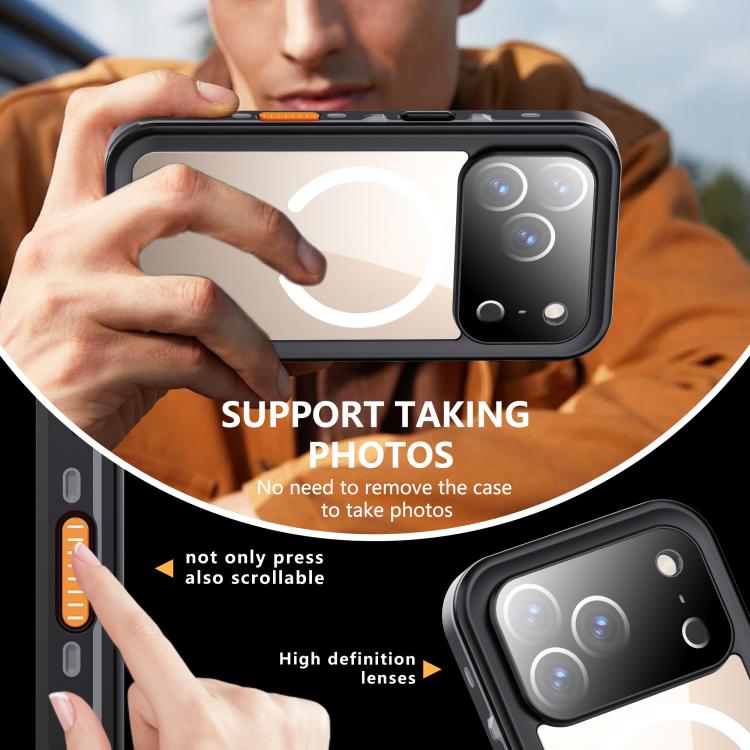 For iPhone 17 Pro RedPepper Transparent Dot IP68 Waterproof Triple-proof MagSafe Phone Case
