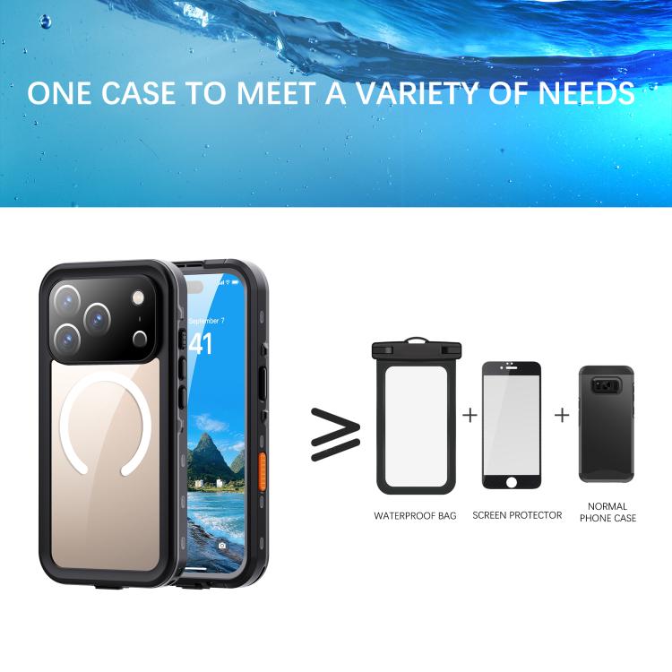 For iPhone 17 Pro RedPepper Transparent Dot IP68 Waterproof Triple-proof MagSafe Phone Case