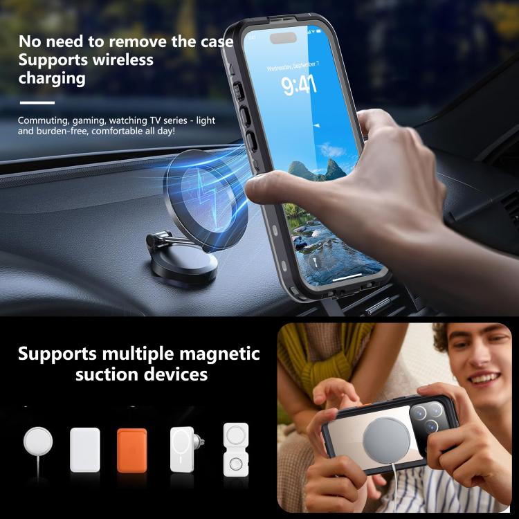 For iPhone 17 Pro RedPepper Transparent Dot IP68 Waterproof Triple-proof MagSafe Phone Case