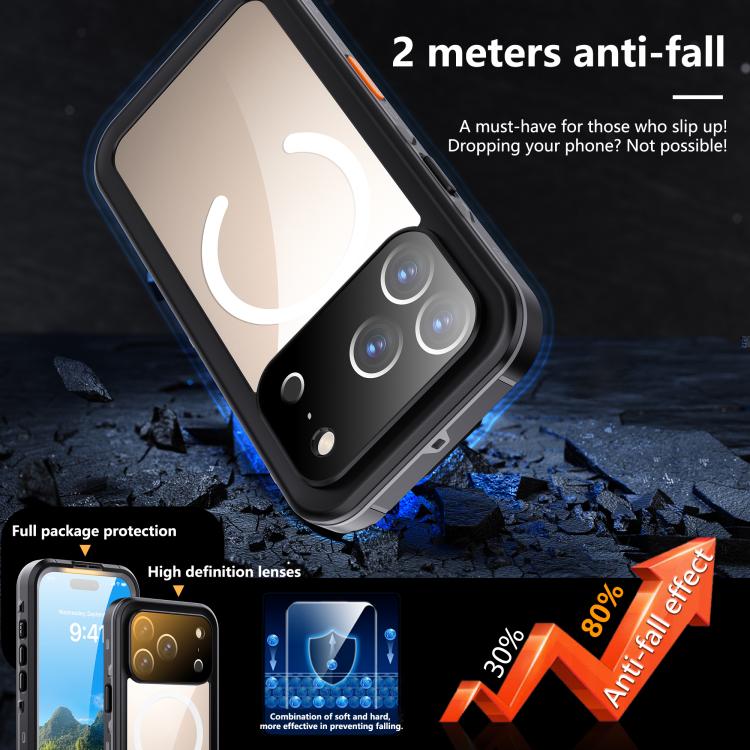 For iPhone 17 Pro RedPepper Transparent Dot IP68 Waterproof Triple-proof MagSafe Phone Case