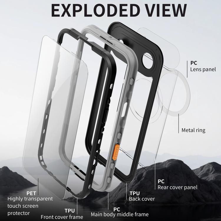 For iPhone Air RedPepper Transparent Dot IP68 Waterproof Triple-proof MagSafe Phone Case
