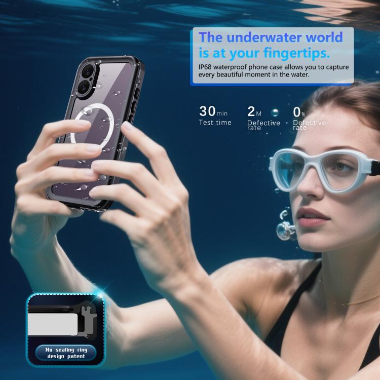 For iPhone 17 RedPepper Transparent Dot IP68 Waterproof Triple-proof MagSafe Phone Case