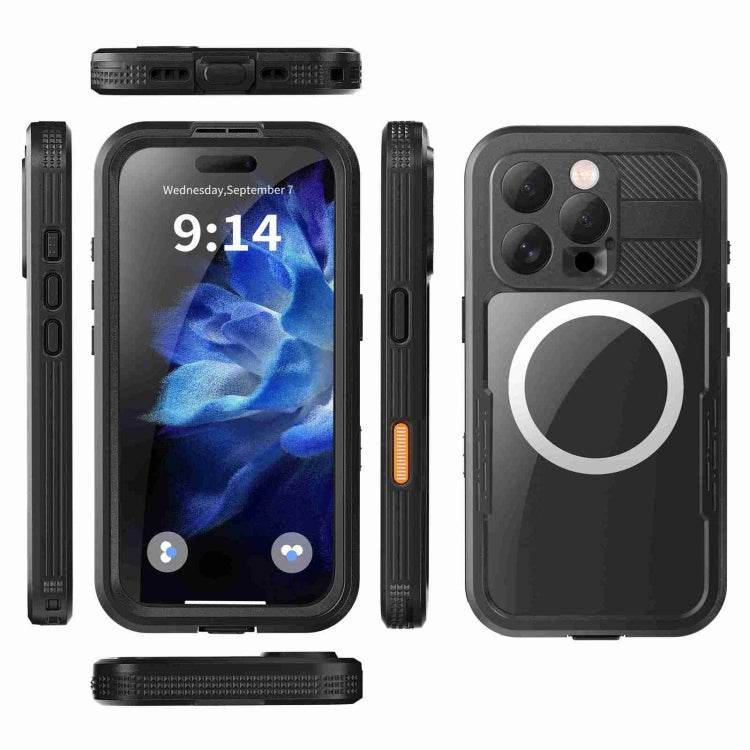 For iPhone 16 Pro Max RedPepper IP68 Waterproof Triple-proof MagSafe Phone Case - Black