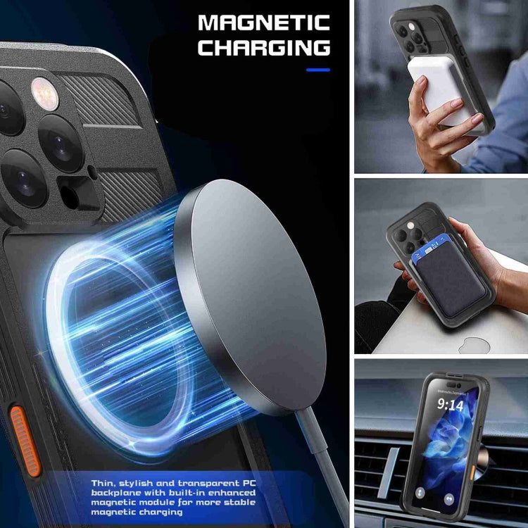 For iPhone 16 Pro Max RedPepper IP68 Waterproof Triple-proof MagSafe Phone Case - Black