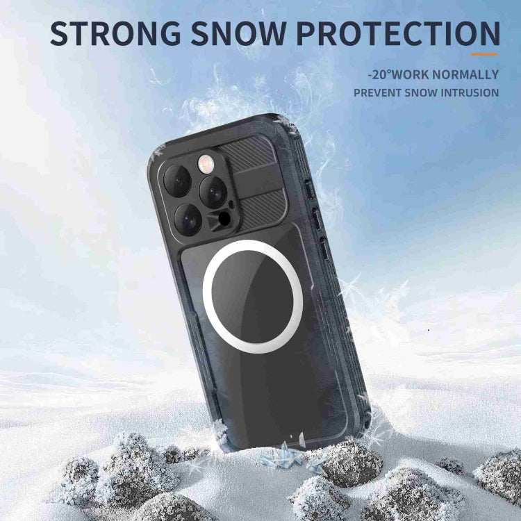 For iPhone 16 Pro Max RedPepper IP68 Waterproof Triple-proof MagSafe Phone Case - Black
