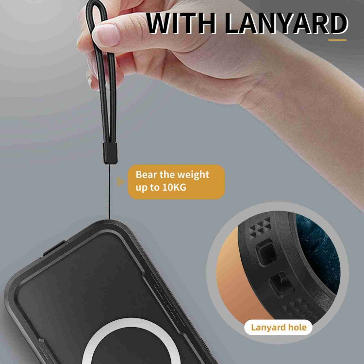 For iPhone 16 Pro RedPepper IP68 Waterproof Triple-proof MagSafe Phone Case - Black