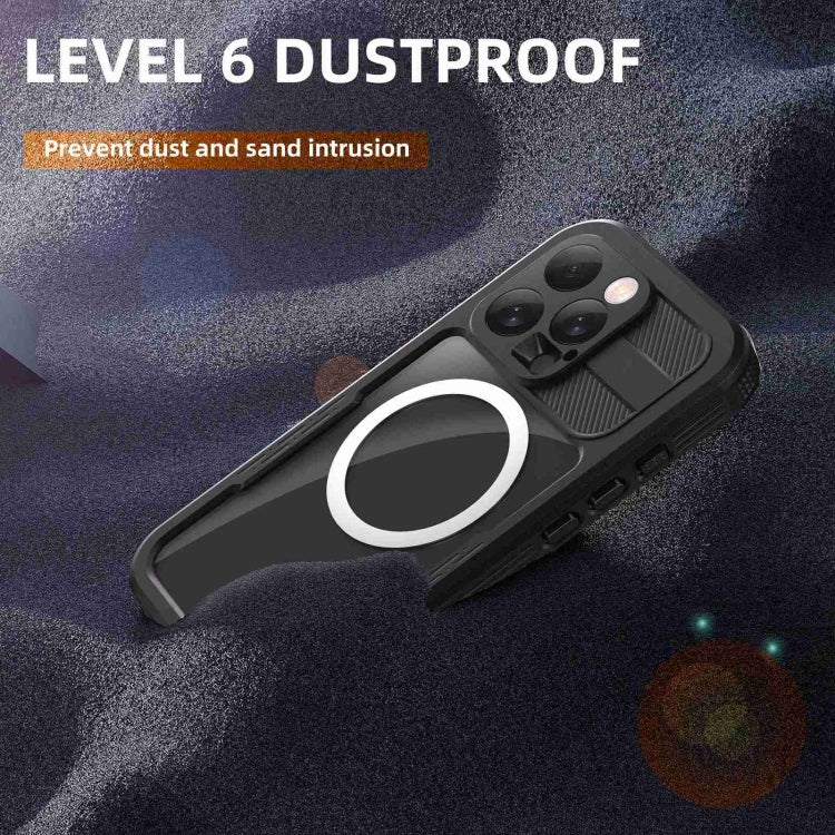 For iPhone 16 Pro RedPepper IP68 Waterproof Triple-proof MagSafe Phone Case - Black