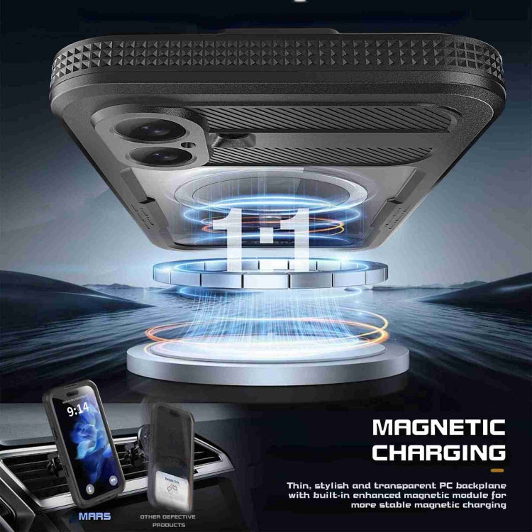 For iPhone 16 Plus RedPepper IP68 Waterproof Triple-proof MagSafe Phone Case - Black