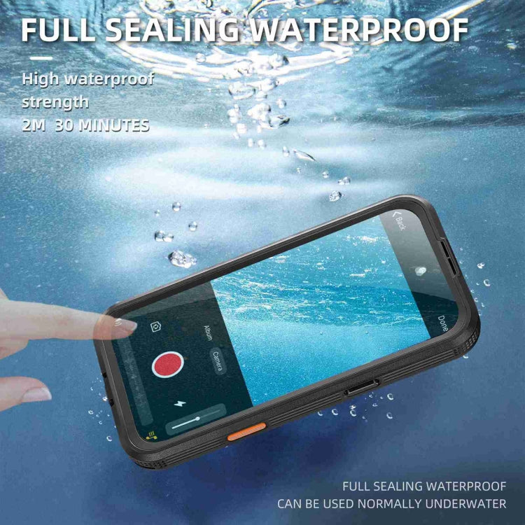 For iPhone 16 Plus RedPepper IP68 Waterproof Triple-proof MagSafe Phone Case - Black