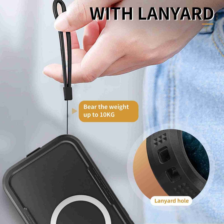 For iPhone 16 RedPepper IP68 Waterproof Triple-proof MagSafe Phone Case - Black