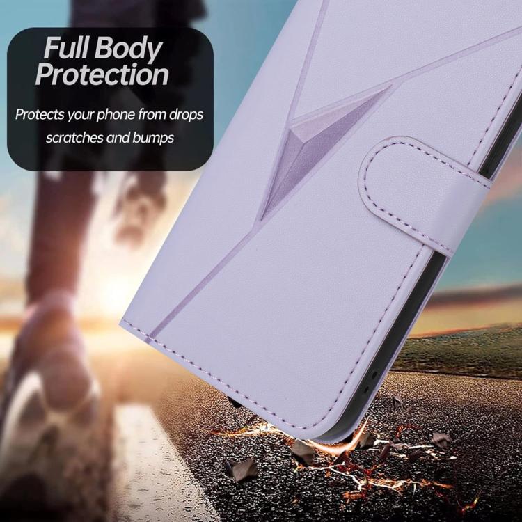 For Samsung Galaxy S26 5G Triangle Pattern Buckle Clasp Leather Phone Case