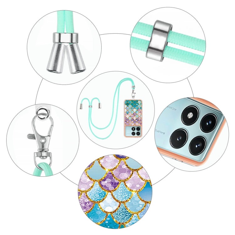 For Xiaomi Poco F6 Pro 5G Electroplating Pattern IMD TPU Shockproof Case with Neck Lanyard