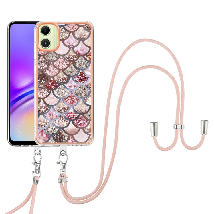 For Samsung Galaxy A06 4G Electroplating Pattern IMD TPU Shockproof Case with Neck Lanyard