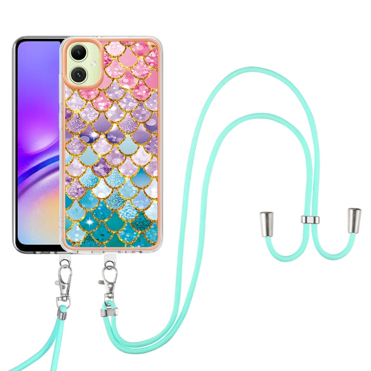 For Samsung Galaxy A06 4G Electroplating Pattern IMD TPU Shockproof Case with Neck Lanyard