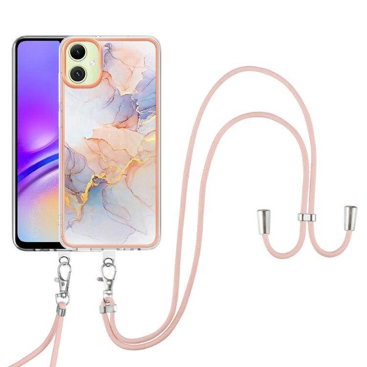 For Samsung Galaxy A06 4G Electroplating Pattern IMD TPU Shockproof Case with Neck Lanyard