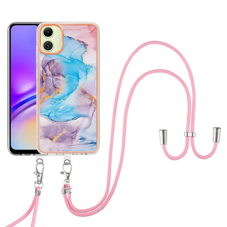 For Samsung Galaxy A06 4G Electroplating Pattern IMD TPU Shockproof Case with Neck Lanyard