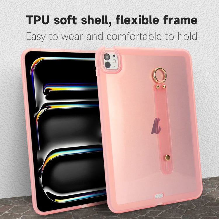 For iPad Air 13 2026 / 2025 / 2024 Wristband Holder PC Hybrid TPU Soft Tablet Case
