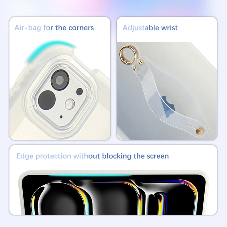 For iPad mini 6 / mini 2024 Wristband Holder PC Hybrid TPU Soft Tablet Case