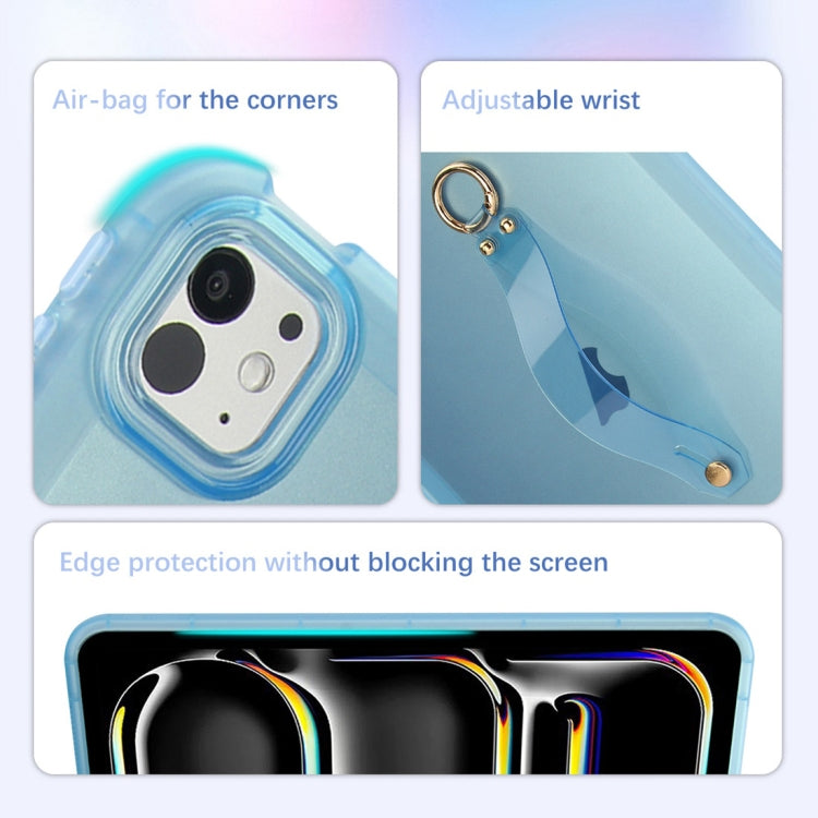 For iPad mini 6 / mini 2024 Wristband Holder PC Hybrid TPU Soft Tablet Case