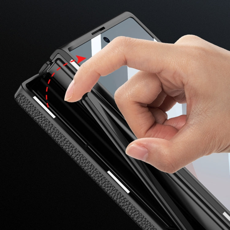 For Samsung Galaxy Z Fold6 GKK Integrated Magnetic Leather Flip Phone Case with Pen Box, Not Included Pen
