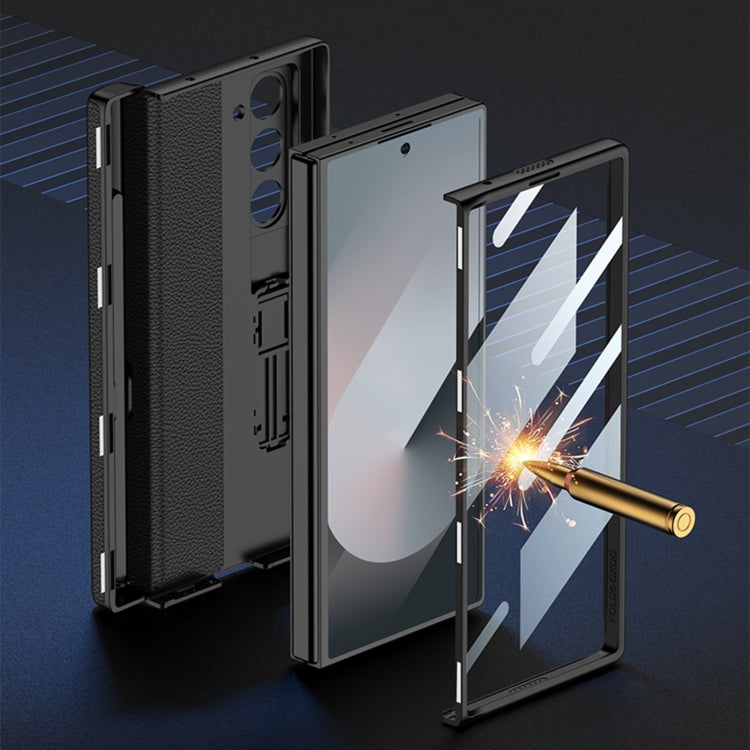 For Samsung Galaxy Z Fold6 GKK Integrated Magnetic Leather Flip Phone Case with Pen Box, Not Included Pen