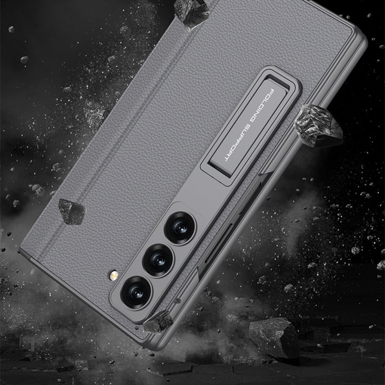 For Samsung Galaxy Z Fold6 GKK Integrated Magnetic Leather Flip Phone Case with Pen Box, Not Included Pen