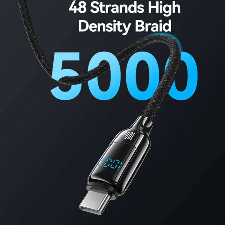 USAMS SJ742 100W USB-C / Type-C to USB-C / Type-C Zinc Alloy Digital Display Fast Data Cable, Length: 1.2m