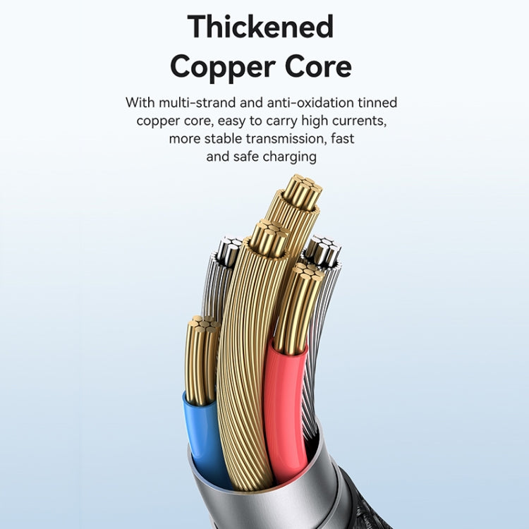 USAMS SJ737 240W 6 in 1 Aluminum Alloy Fast Data Charging Cable, Length: 1.2m - Gun Color