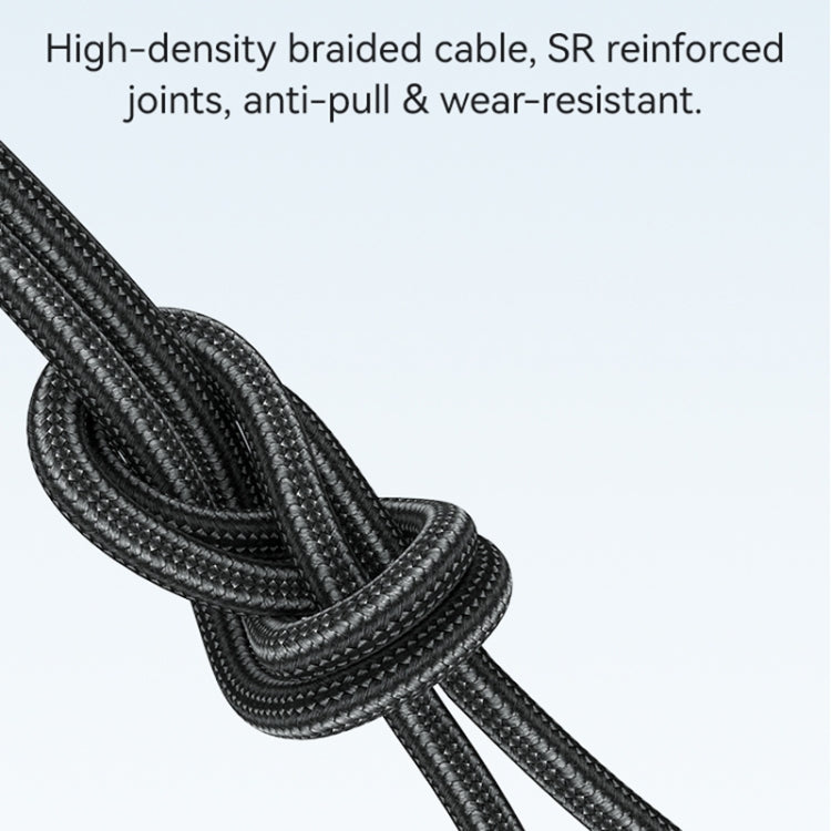 USAMS SJ738 240W 6 in 1 Aluminum Alloy Fast Data Charging Cable, Length: 2m - Gun Color