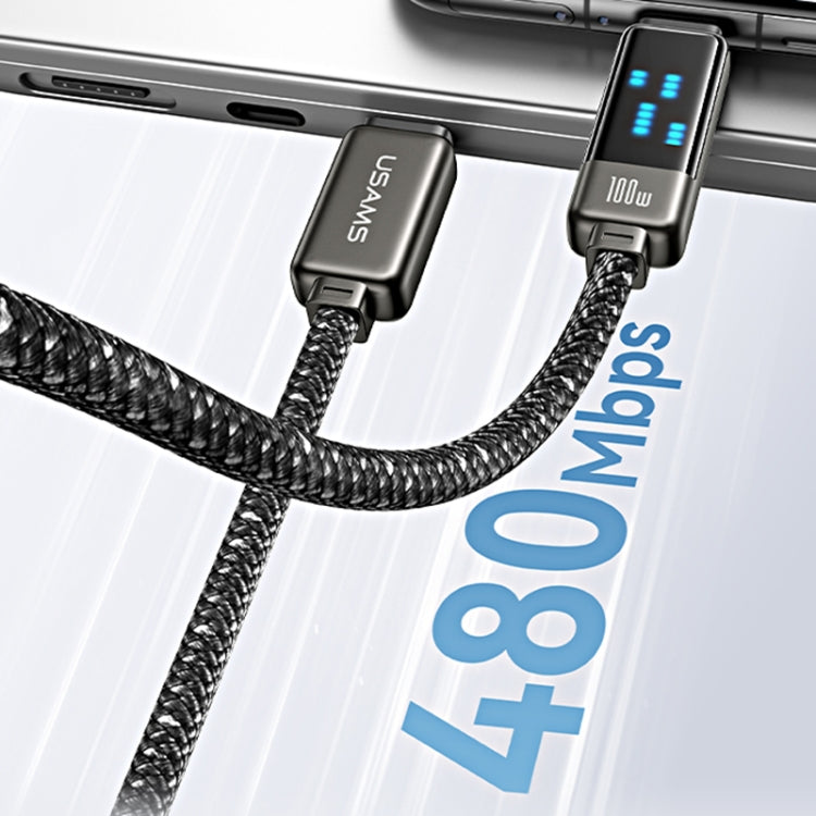 USAMS SJ744 100W USB-C / Type-C to USB-C / Type-C Zinc Alloy Fast Data Cable, Length: 1.2m