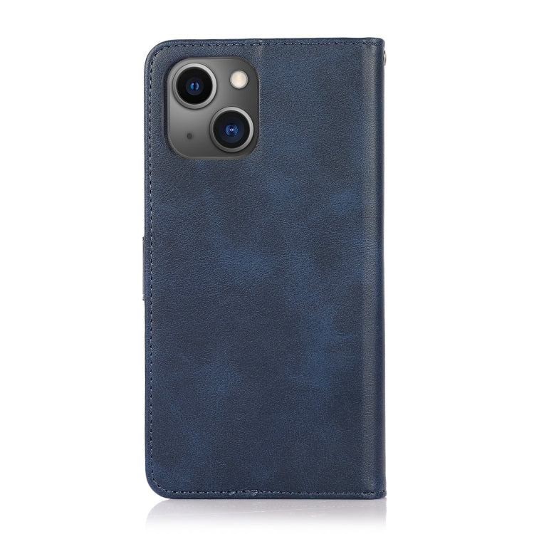 For iPhone 14 Plus Calf Texture 2 in 1 Detachable Magnetic Back Cover Leather Case