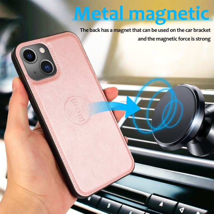 For iPhone 14 Plus Calf Texture 2 in 1 Detachable Magnetic Back Cover Leather Case